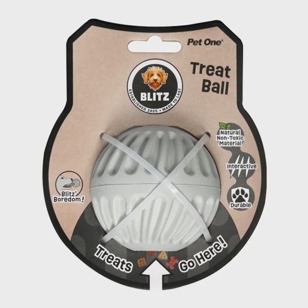 Blitz Rubber Treat Ball Grey M