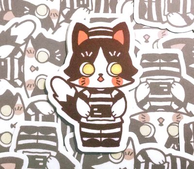 Vinyl Sticker: Jail Cat