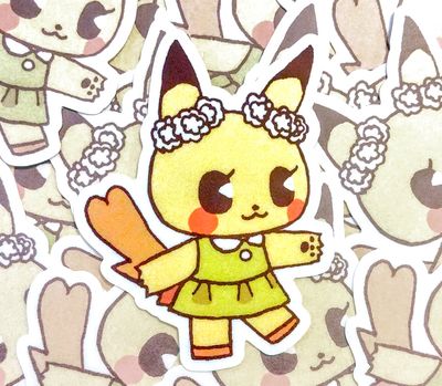 Vinyl Sticker: Cottagecore Pika-Mouse