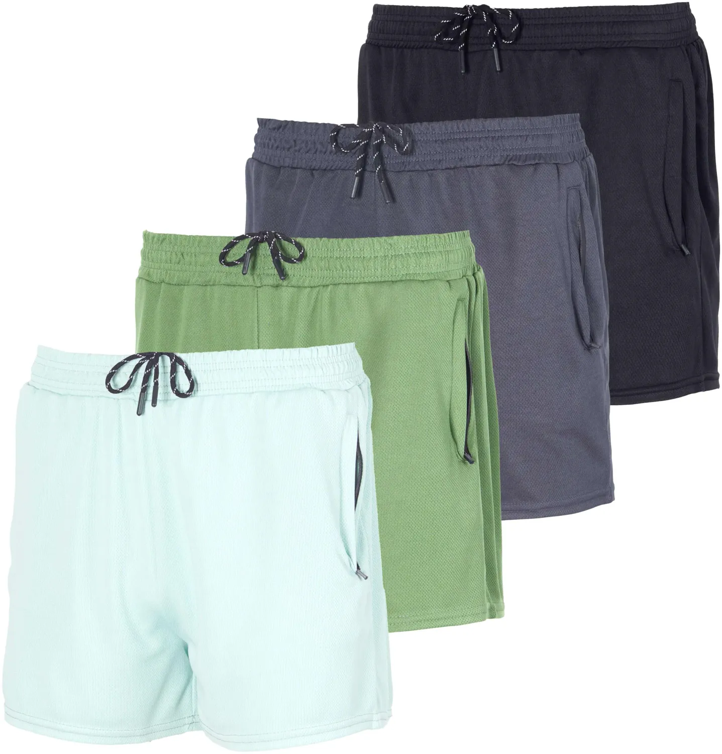 ZippFree™ Men’s 4-Pack Mesh Performance Shorts – 3” Inseam, Quick-Dry, Ultra-Comfort Fit (Set 4 – XXXL)