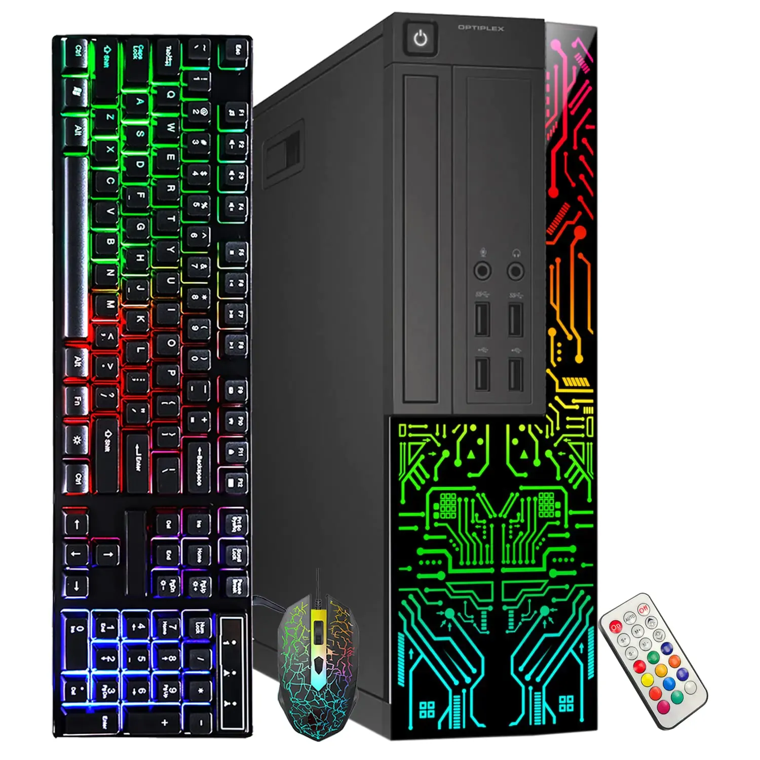 ZippFree™ Dell Optiplex RGB Gaming Desktop Bundle (Renewed)