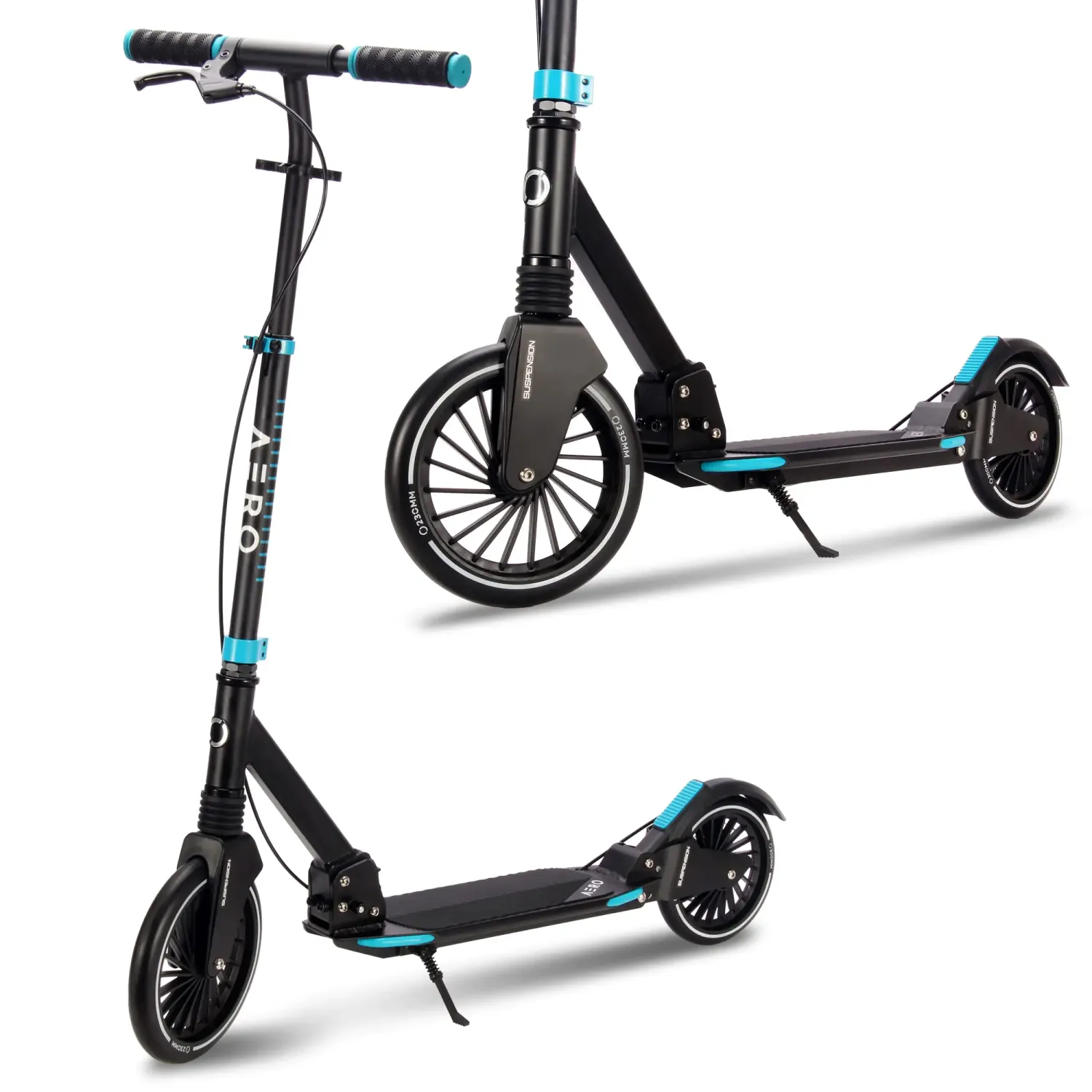 ZippFree™ Aero A230 Kick Scooter – Foldable Pro Ride for Big Kids, Teens &amp; Adults (Max 250 lbs)