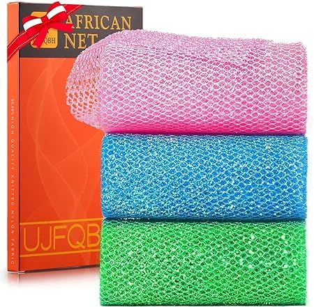 ZippFree™ African Net Sponge 3-Pack — Ultra Stretch Exfoliating Wash Trio