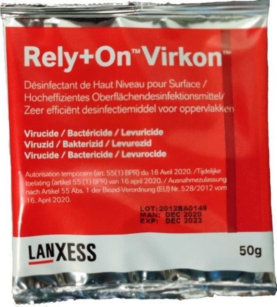 Rely+On™ Virkon™ 50 g – doos 50 sachets Rely+On™ Virkon™ 50 g – doos 50 sachets