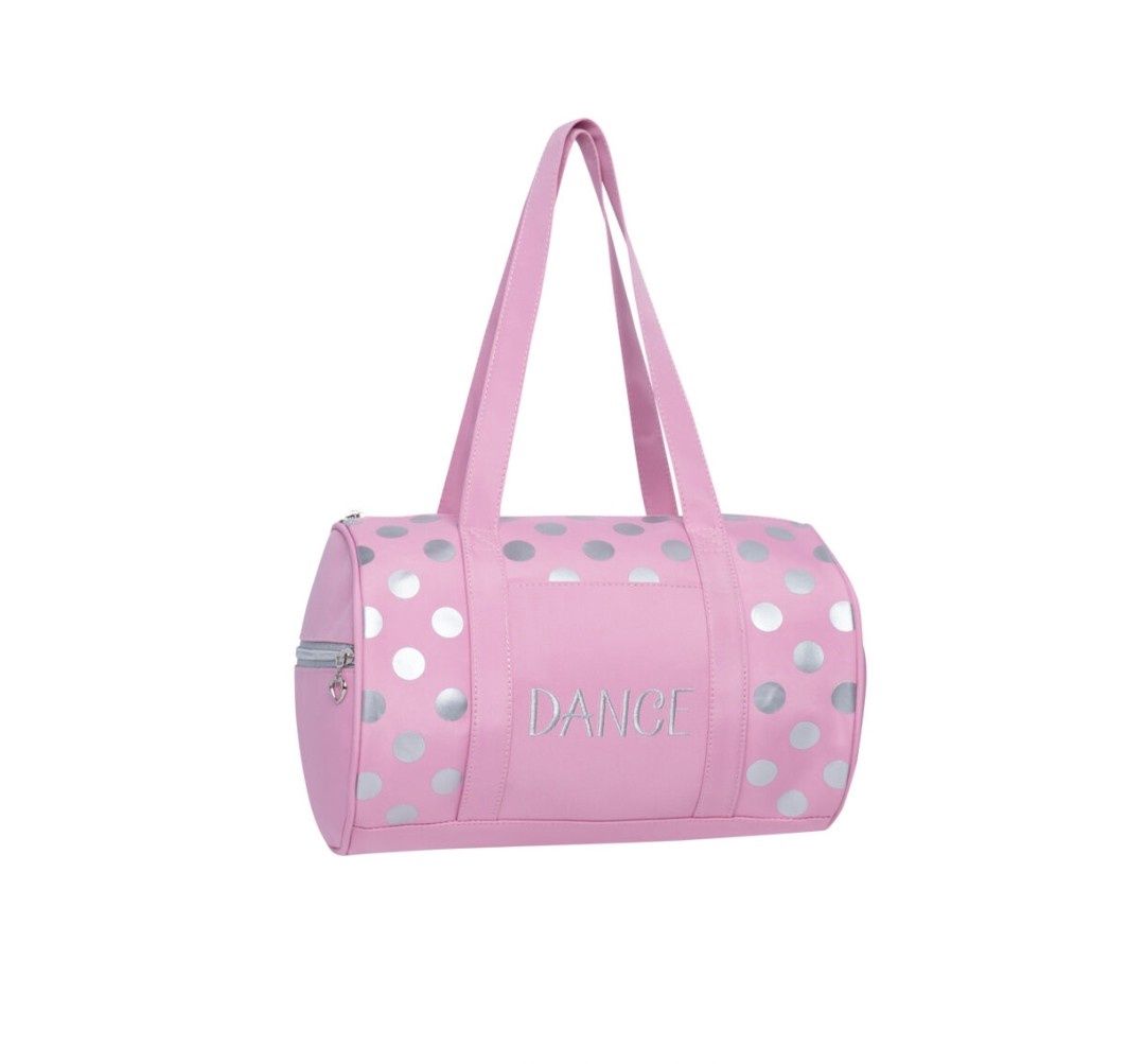 BAG DUFFEL DOTS - PINK/SILVER (H-1047)
