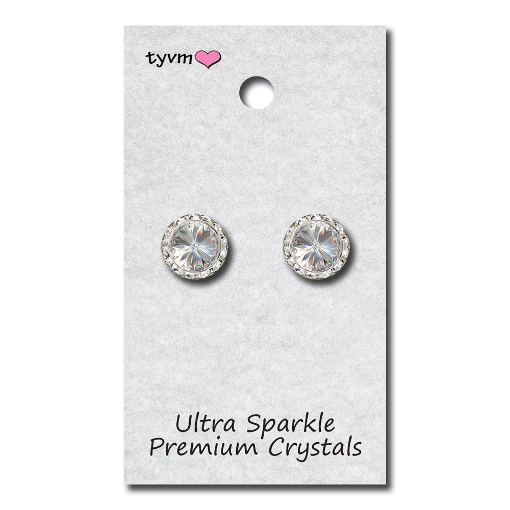 EARRING 13MM CLIP ON (TYVM-98013C), Color: CLEAR