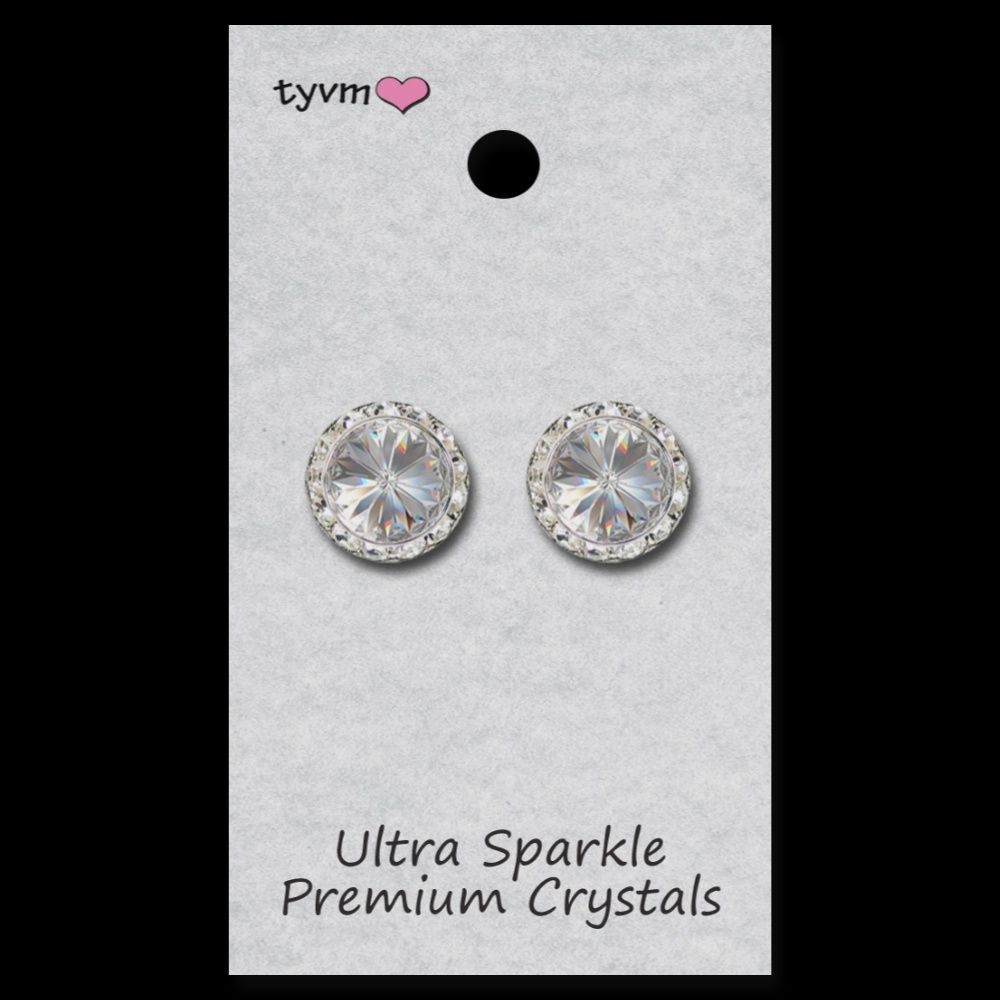 EARRING 15MM CLIP ON (TYVM-98015C), Color: CLEAR