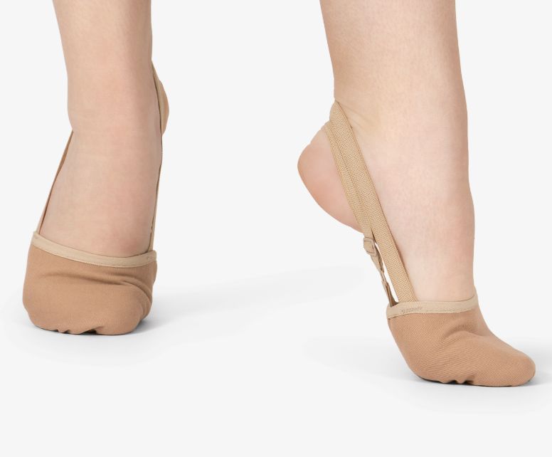 CANVAS PLEATED HALF SOLE CHILD (AL-620C), Color: NUDE, Size: 1, Width Run: M