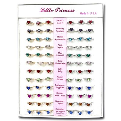 BIRTHSTONE RINGS HEARTS  (TYVM-11933)