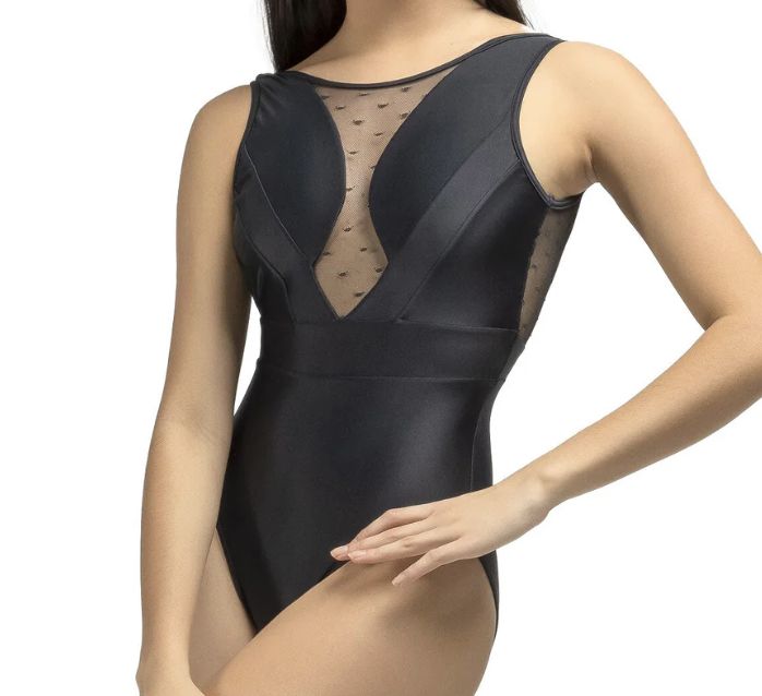 LEO TANK W/MESH CUT OUTS &quot;Margherita&quot; (SD-RDE2698), Color: BLACK, Size: P