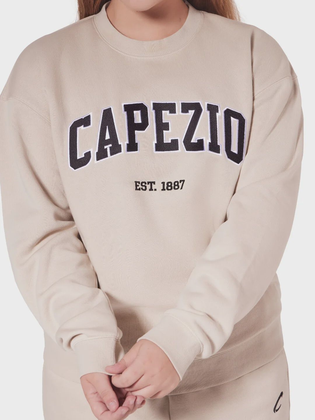 VARSITY SWEATSHIRT (C-F6005U), Color: OATMEAL, Size: XS