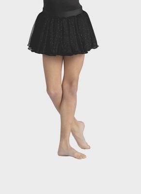 SKIRT PULL ON MESH WITH POLKA DOTS (D-24403C)