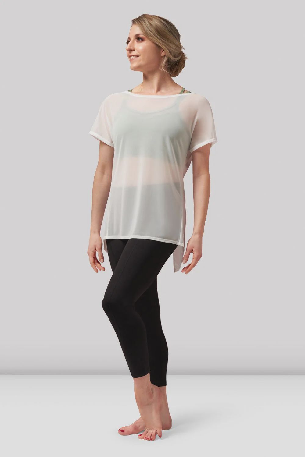 T-SHIRT MESH WITH TIE BACK (B-Z4182), Color: WHITE, Size: P