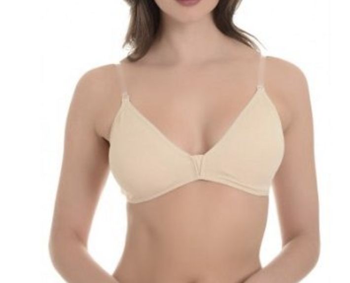 UNDER BRA PADDED WITH CLEAR BACK STRAP (QT-353), Color: NUDE, Size: XS