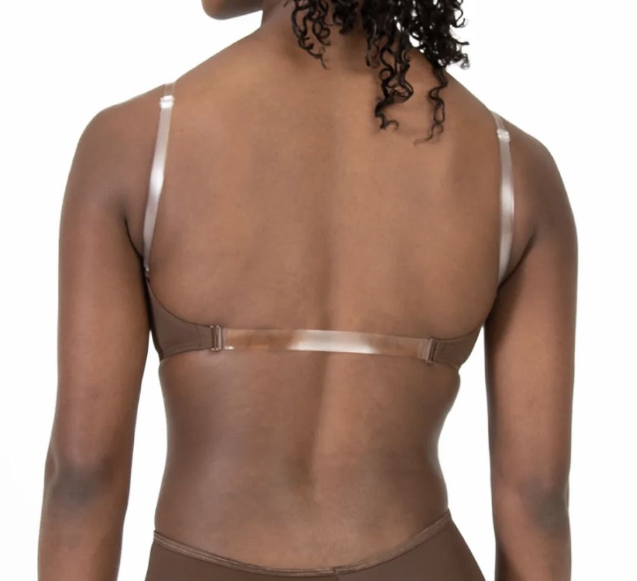 BRA DEEP V-CUT W/CLEARSTRPS ADULT (BW-283), Color: MOCHA, Size: XS