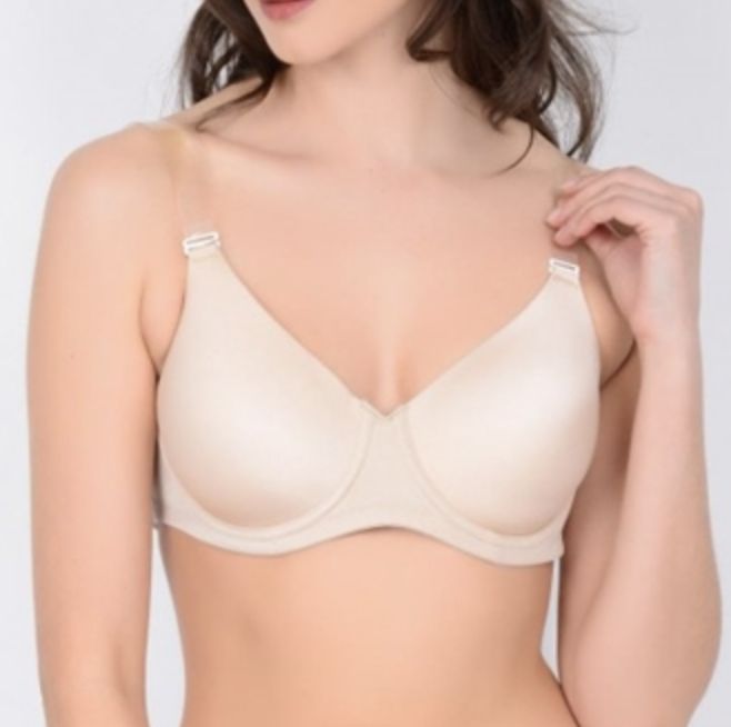 UNDER BRA WITH UNDERWIRE CLEAR BACK (QT-300), Color: NUDE, Size: SA