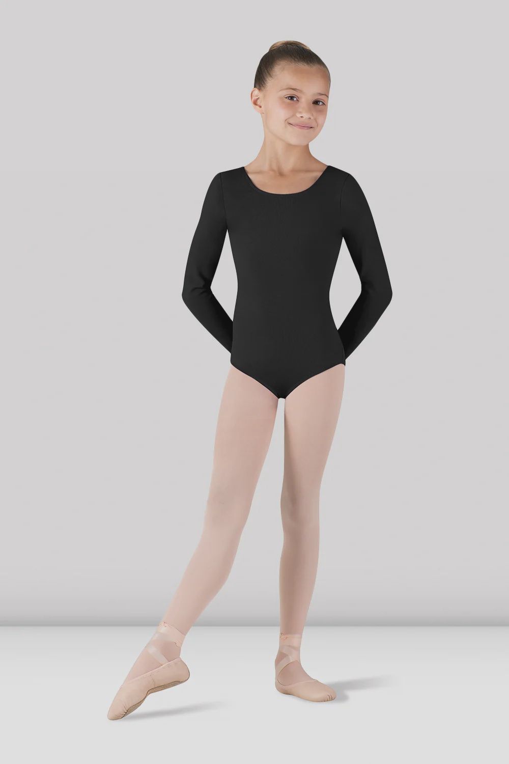 LEO L/S SCOOP NECK BASIC CHILD (B-CL5409), Color: BLACK, Size: 2_4