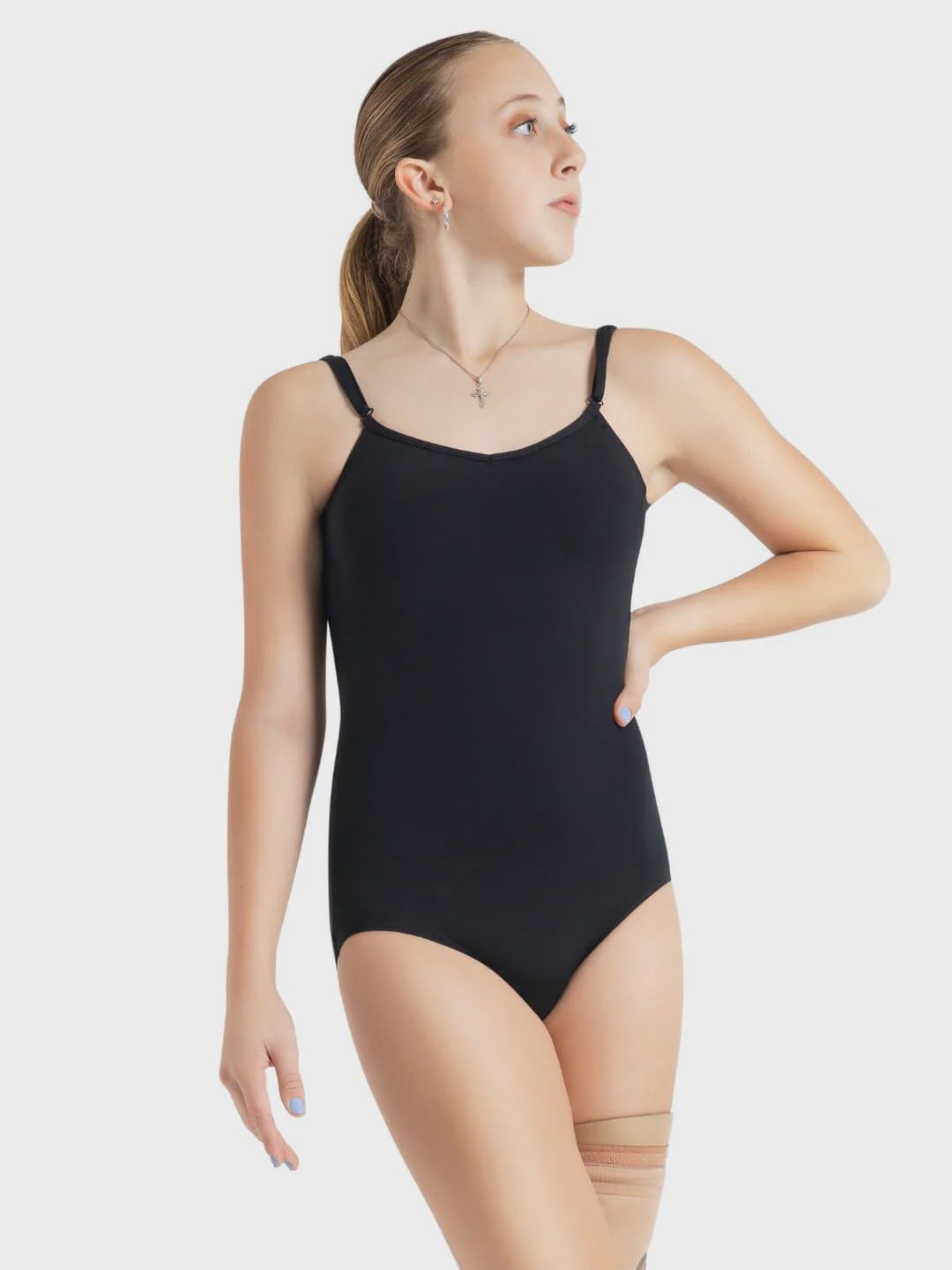 CAMI LEO W/ADJUSTABLE STRAP ADULT (C-TB1420), Color: BLACK, Size: XS