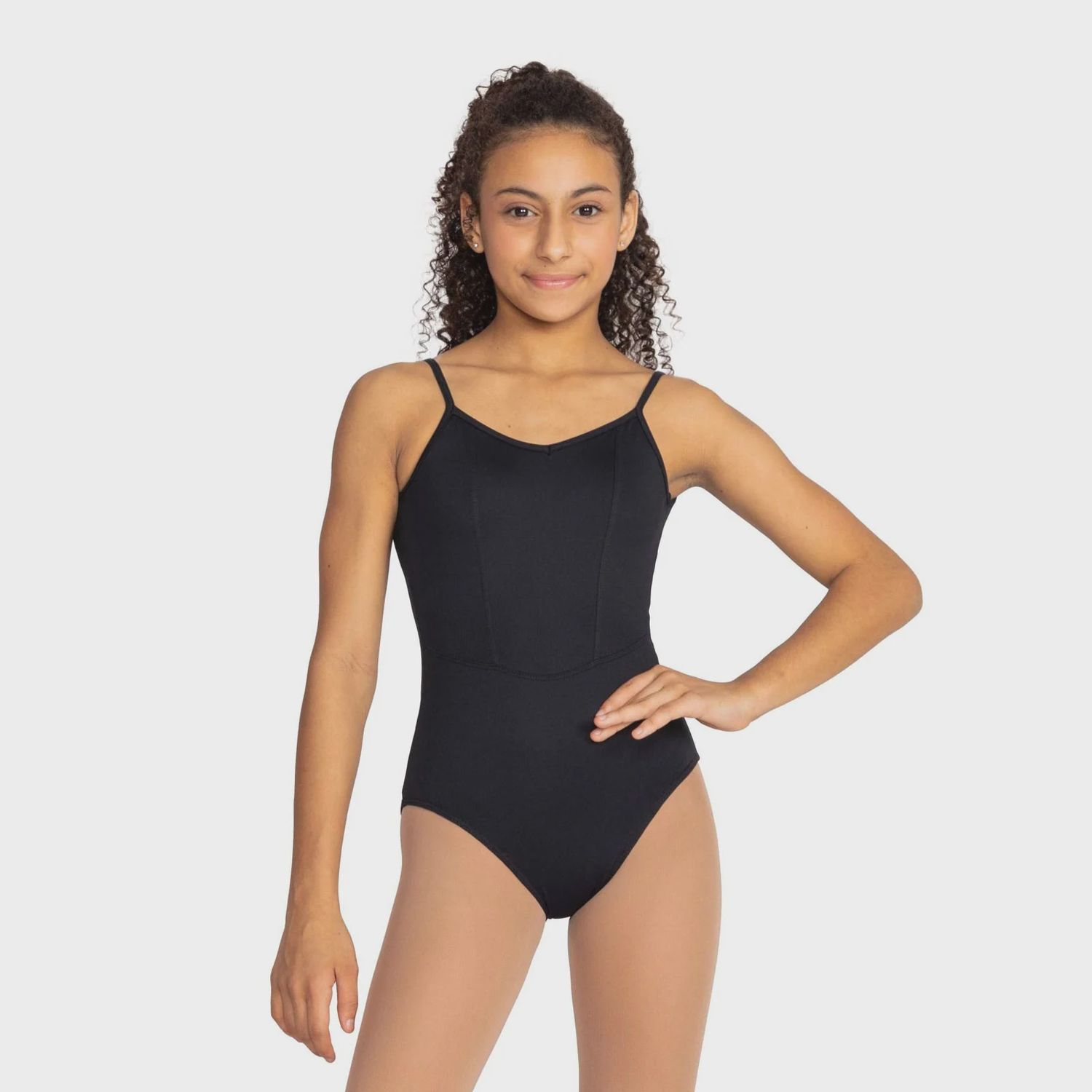 LEO CAMI WITH V-WAIST CHILD (SD-SL215), Color: BLACK, Size: 8-10