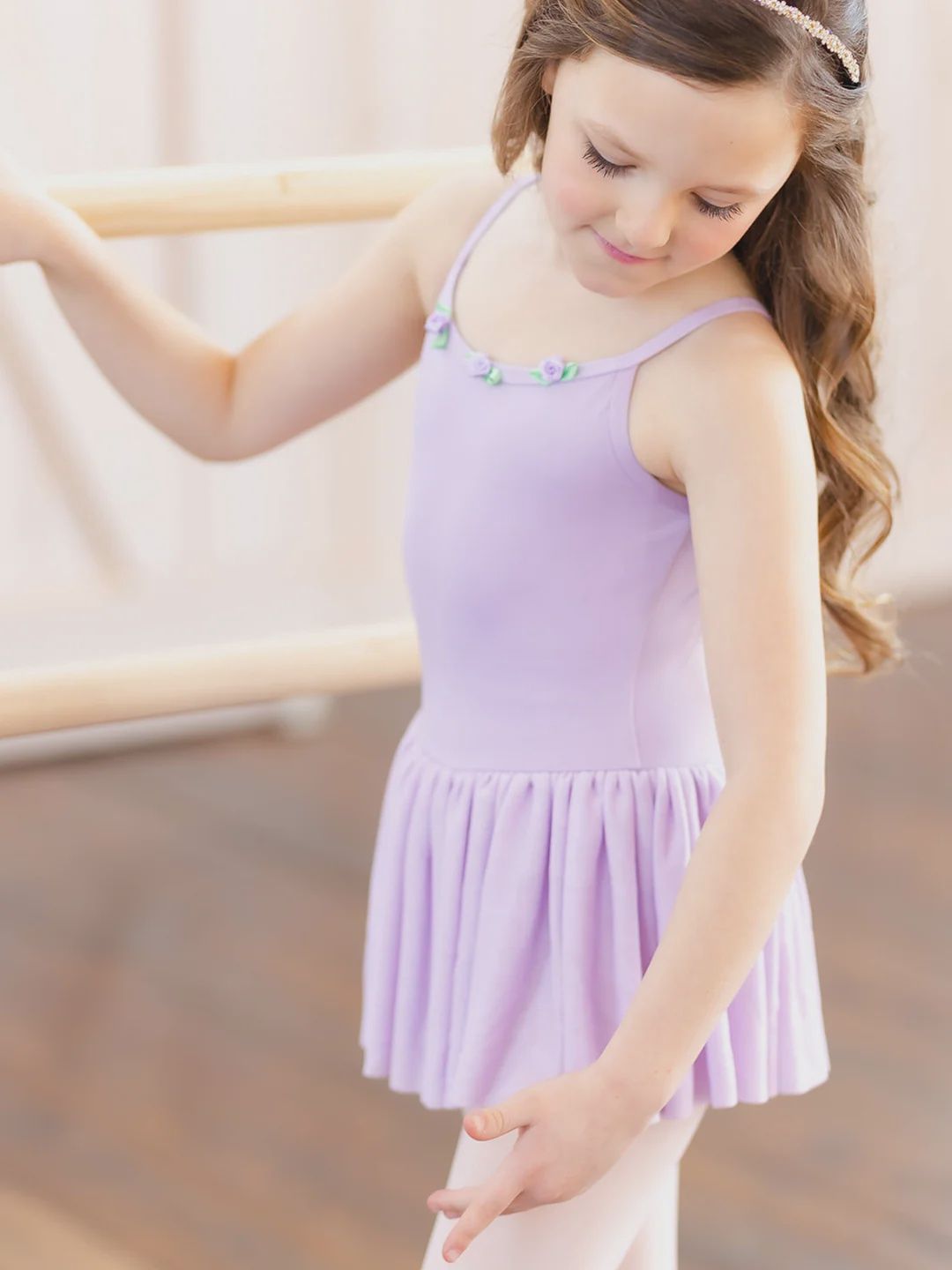 DRESS CAMI WITH FLOWERS (BW-2236), Color: LILAC, Size: 3_4