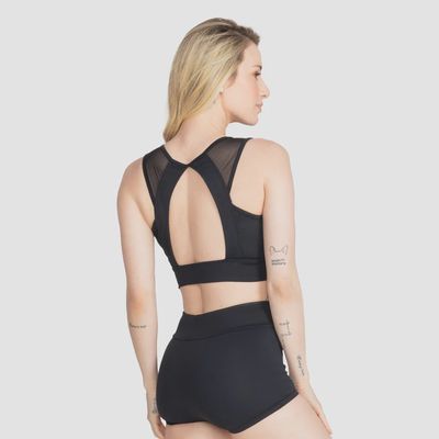 CROP TOP W/MESH "SLOANE" (SD-SL218)