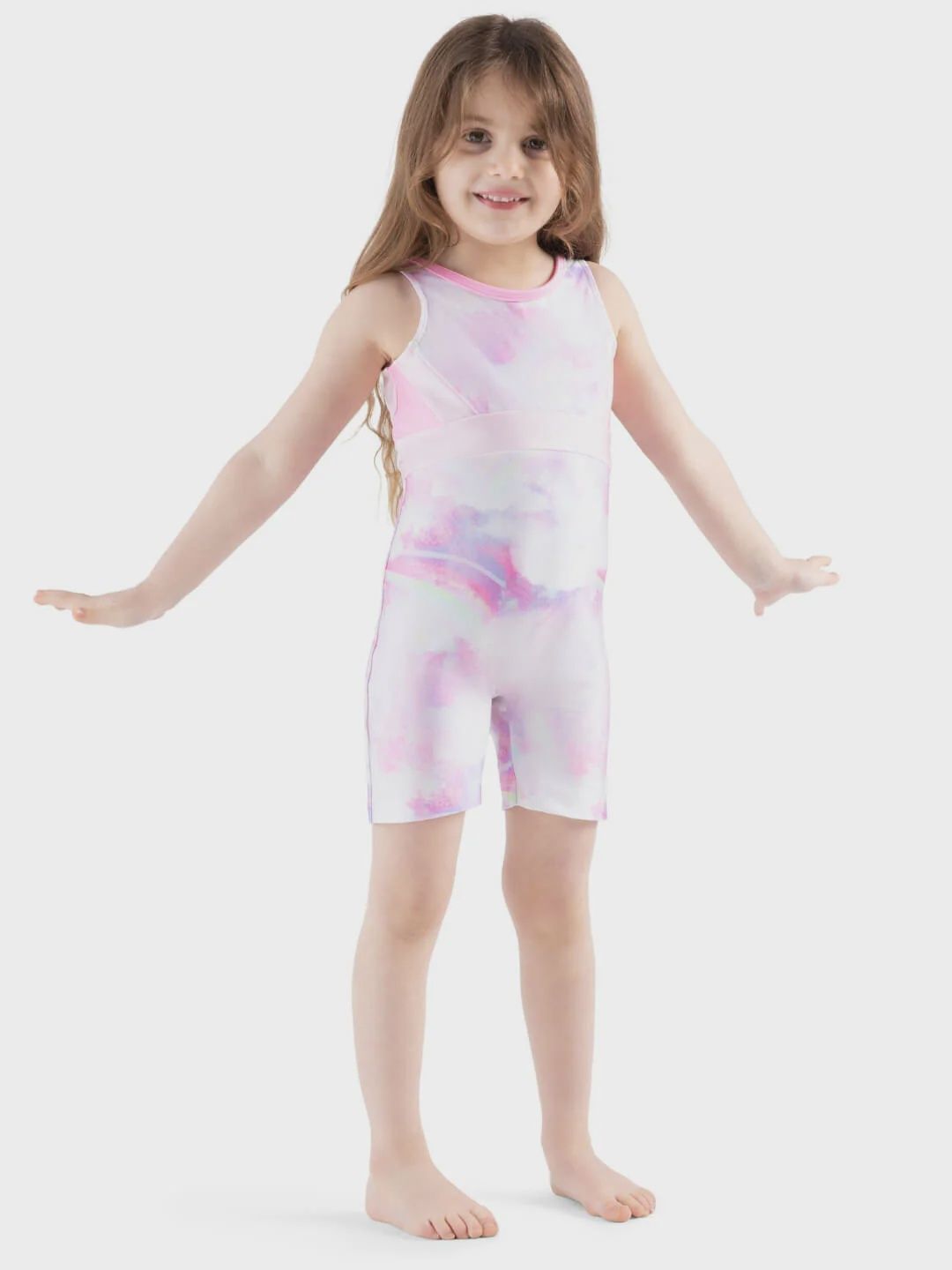 GYM BIKETARD TANK CUTOUT BACK (C-12205C), Color: GALAXY, Size: T