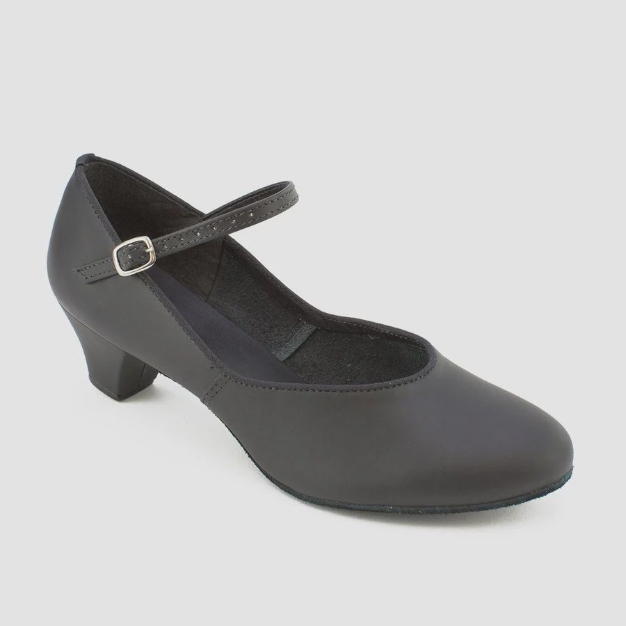 BALLROOM PRACTICE 1.25 HEEL (SD-CH02), Color: BLACK, Size: 4, Width Run: M