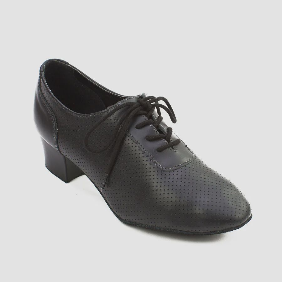 BALLROOM PRACTICE LEATHER 1.5 HEEL (SD-BL54), Color: BLACK, Size: 4, Width Run: M