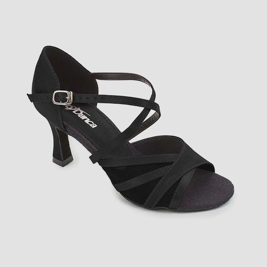 BALLROOM OPEN TOE 2.5 MESH (SD-BL162), Color: BLACK, Size: 4, Width Run: M