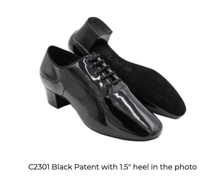 BALLROOM MENS OXFORD LATIN (VF-C2301), Color: BLACK_PATENT, Size: 6.5, Heel: 1.5&quot;