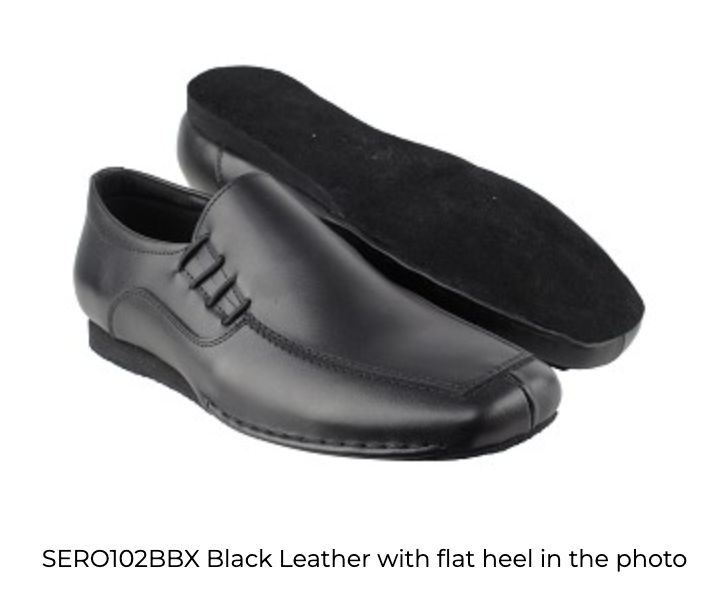 BALLROOM SALSA MENS SHOE SLIP-ON (VF-SERO102BBX), Color: BLACK LEATHER, Size: 6.5