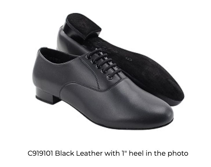 BALLROOM MENS 1&quot; STANDARD (VF-919101), Color: BLACK LEATHER, Size: 6.5