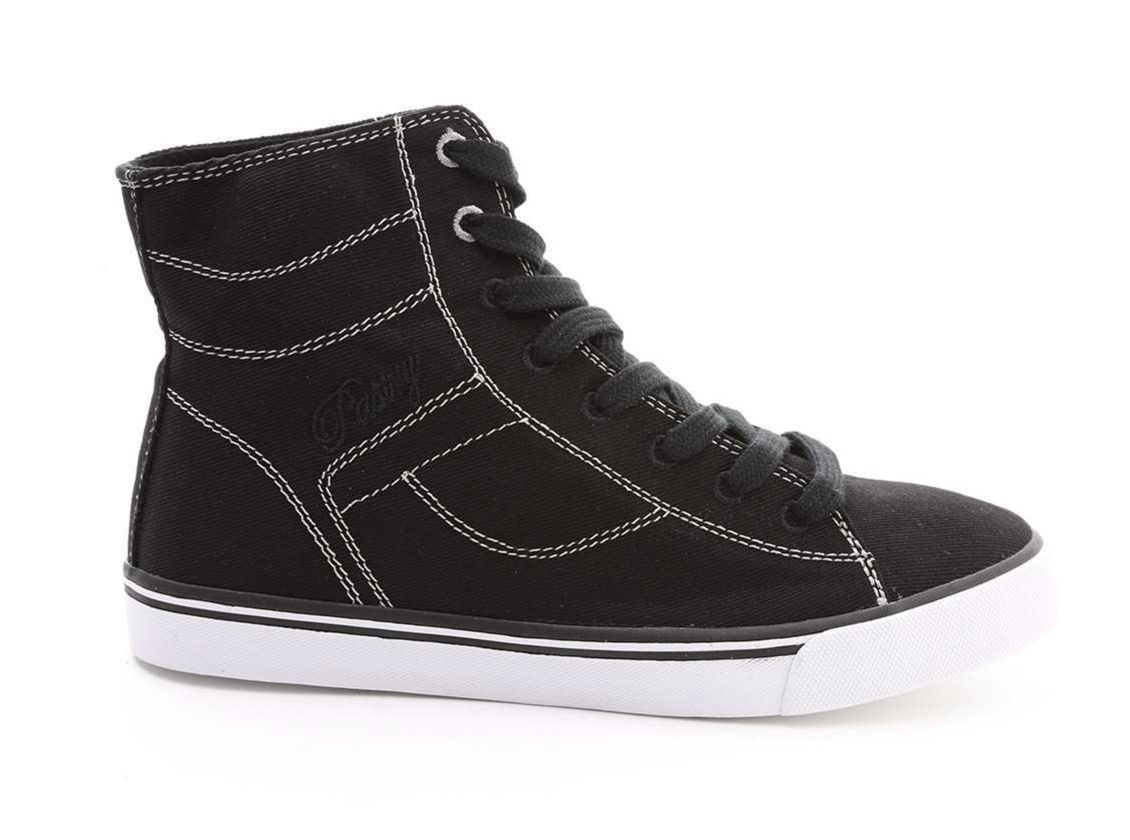 SNEAKER CANVAS HI-TOP CASSATA (P-PA171051), Color: BLACK/WHITE, Size: 7