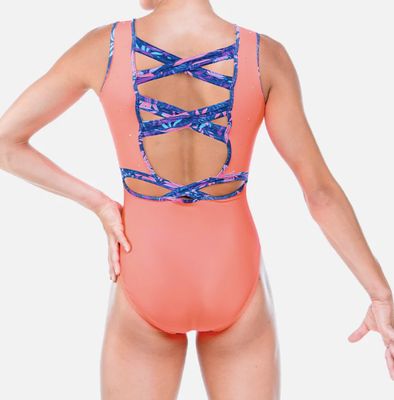 QUATRO GYMNASTICS LEOTARD MONSOON ORANGE