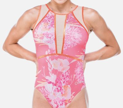 QUATRO GYMNASTICS LEOTARD POETRY COPPER CORAL