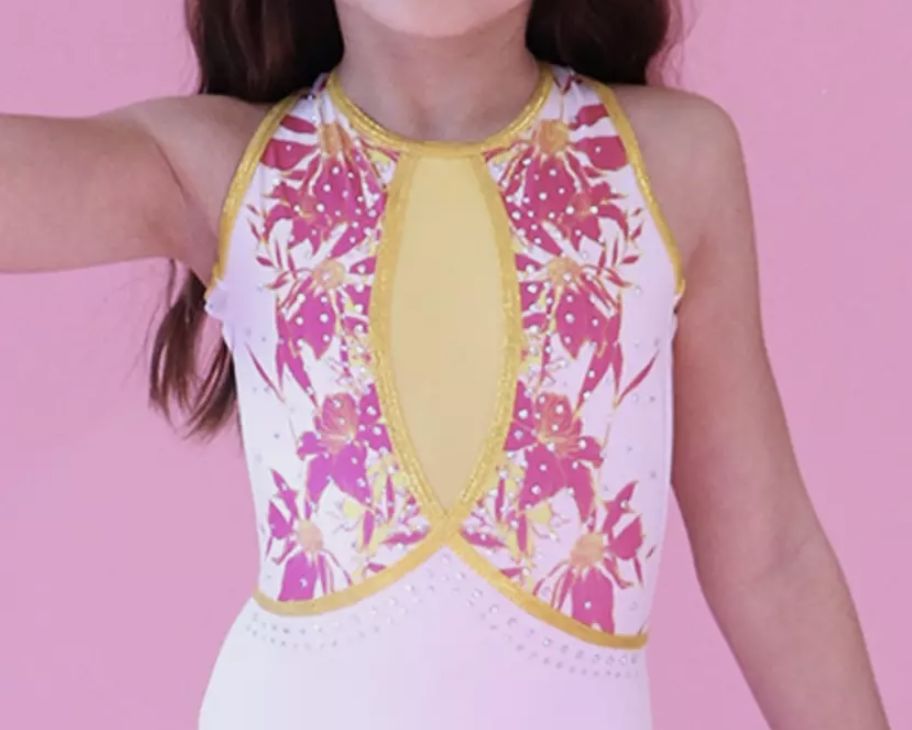 QUATRO GYMNASTICS LEOTARD DAHLIA WHITE, Size: CS