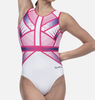 QUATRO GYMNASTICS LEOTARD EQUINOX WHITE