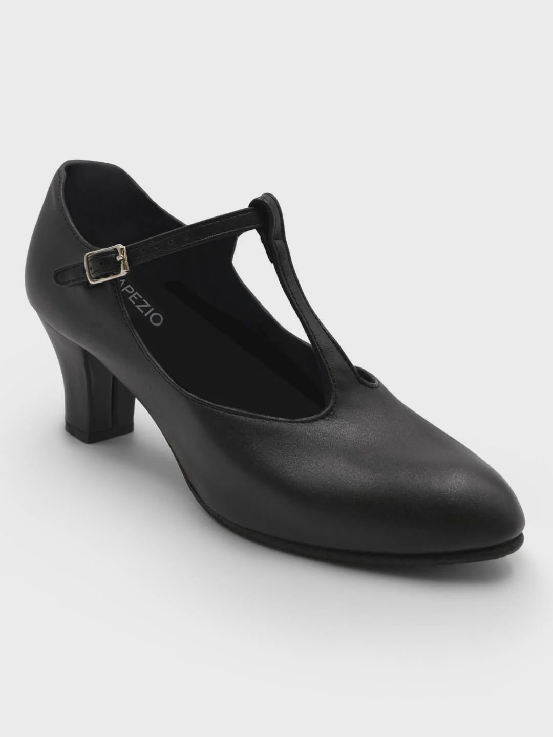 JR. FOOTLIGHT T-STRAP CHARACTER SHOE (C-750), Color: BLACK, Size: 4, Width Run: M