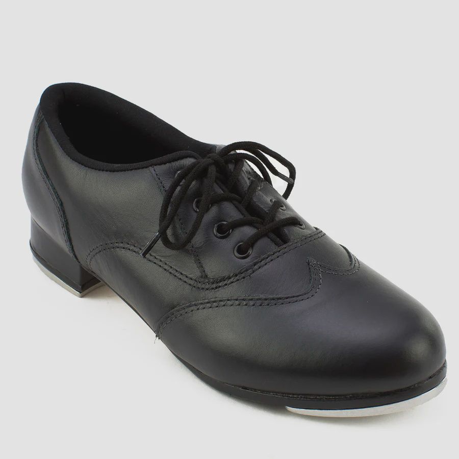 TAP SHOE LEATHER LACE UP OXFORD (SD-TA48), Color: BLACK, Size: 3, Width Run: M