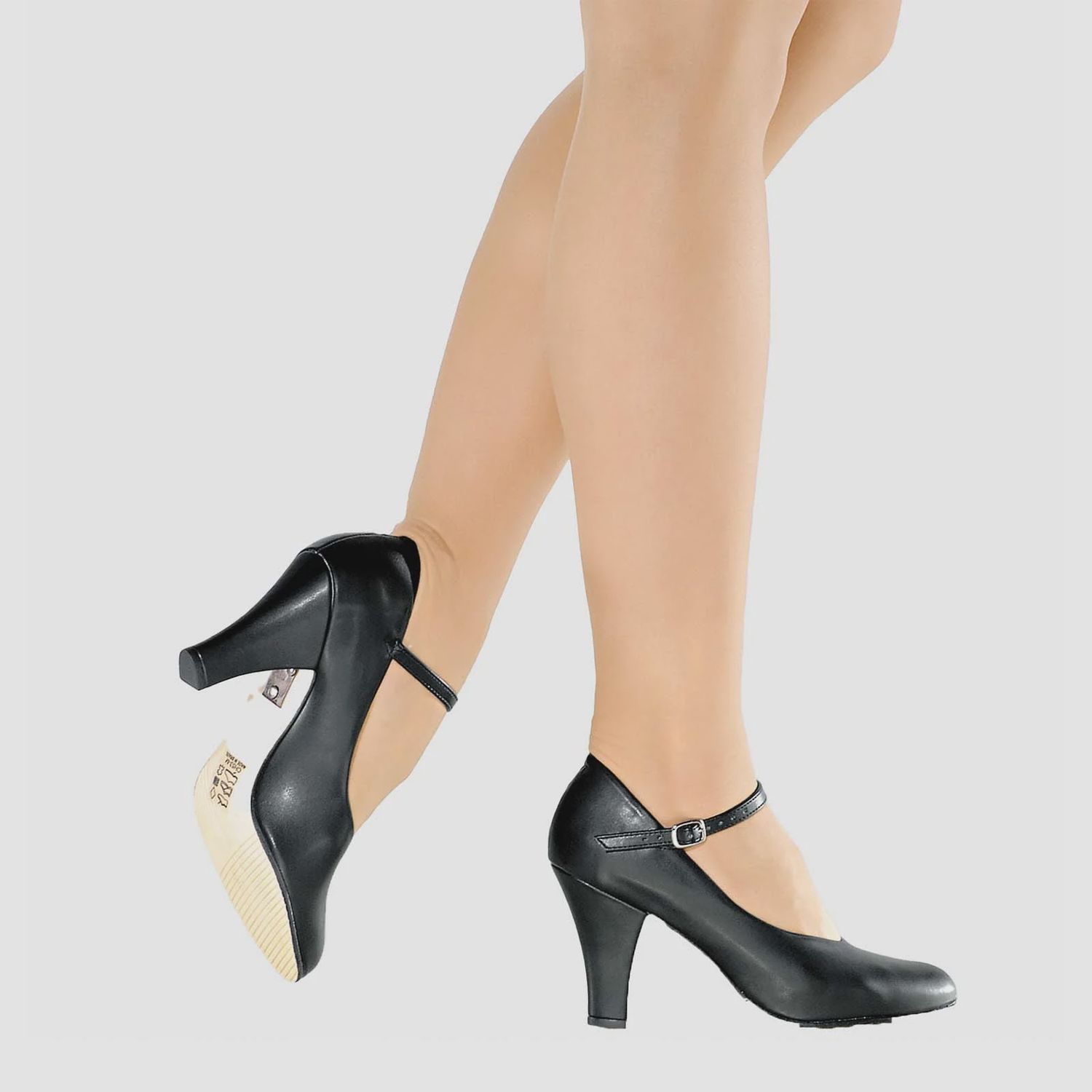 CHARACTER BUCKLE 3&quot; HEEL (SD-CH53), Color: BLACK, Size: 4, Width Run: MEDIUM
