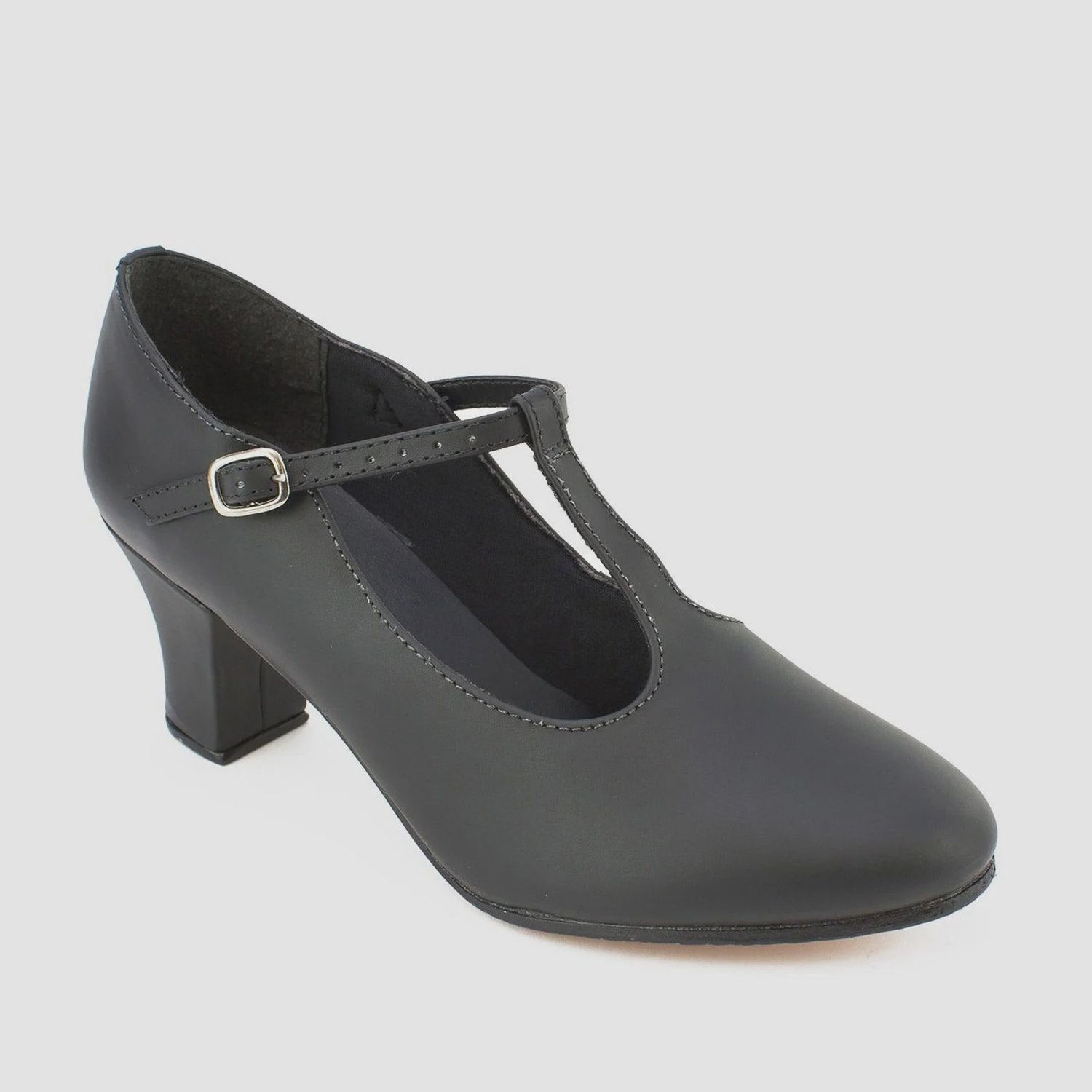 CHARACTER T-STRAP 2&quot; HEEL (SD-CH54), Color: BLACK, Size: 4, Width Run: MEDIUM