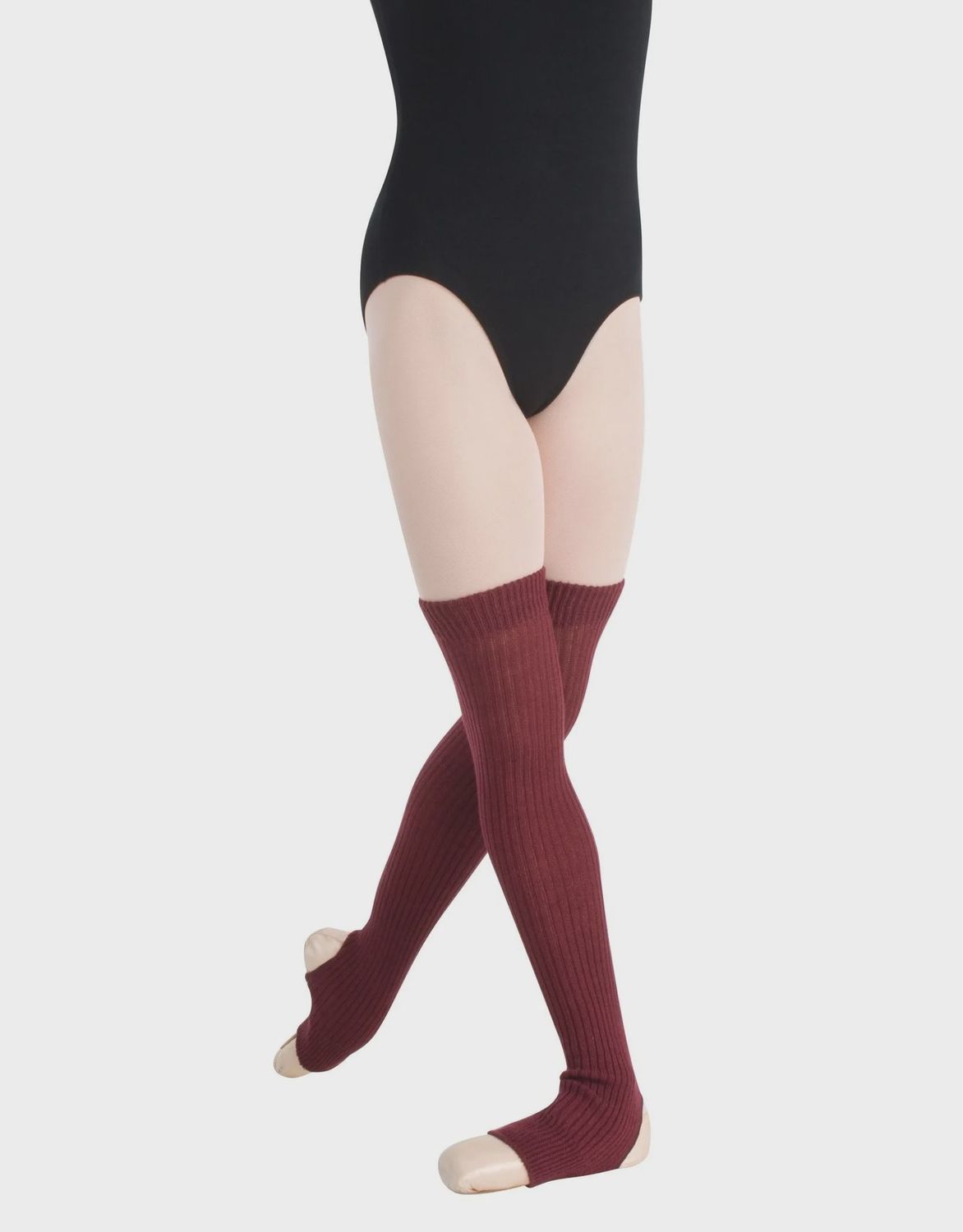 STIRRUP LEGWARMERS 27 KNIT AD (BW-194), Color: BURGUNDY, Size: ONE