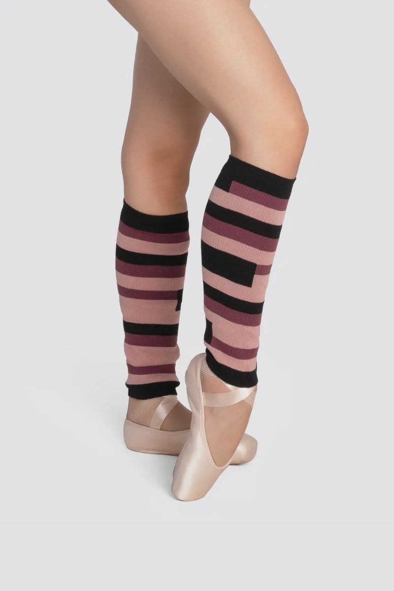 LEG WARMERS STRIPES BRANDY (SD-RDE2244), Color: BLACK/PURPLE/ROSE