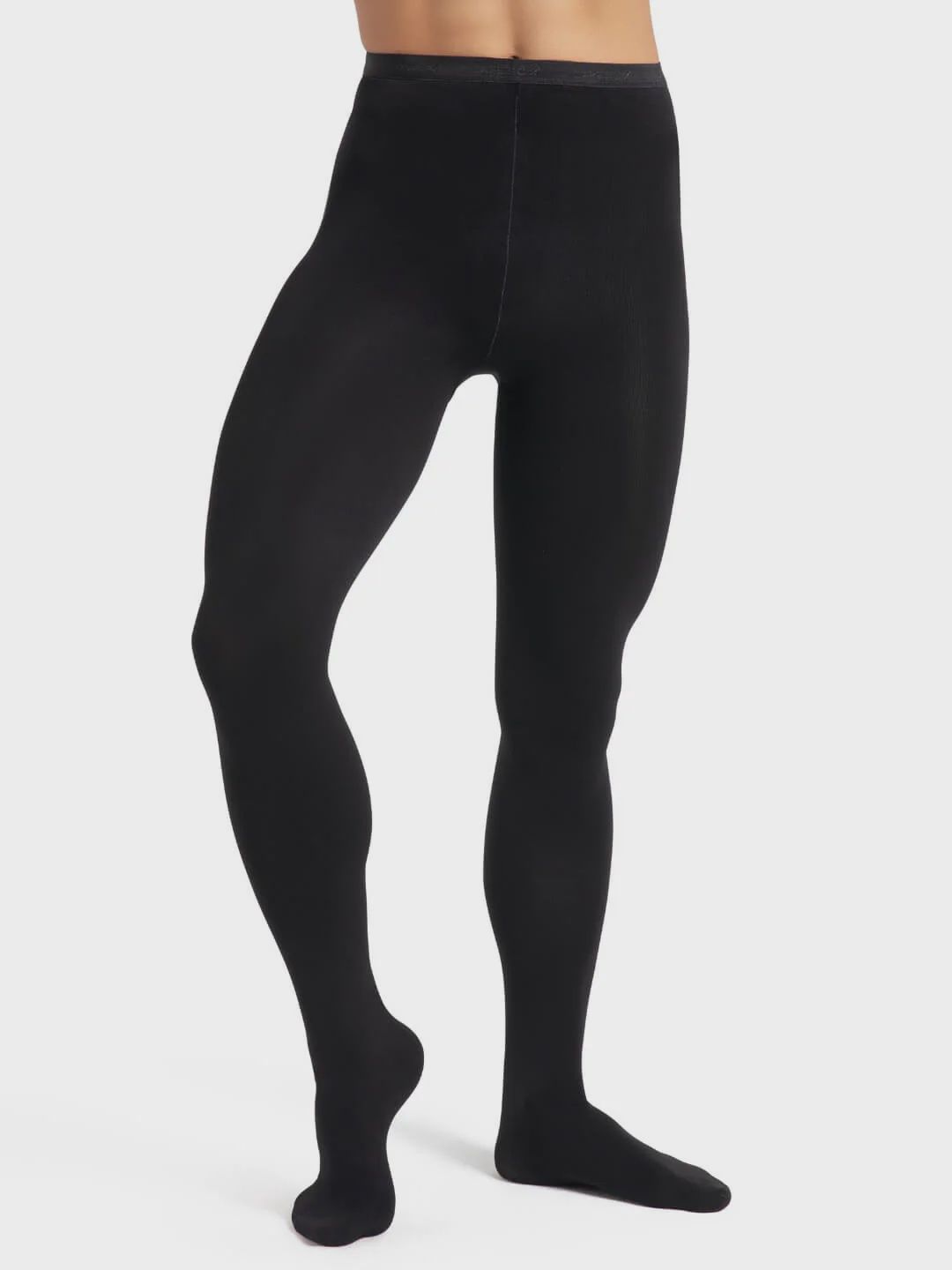 MENS FOOTED TIGHT W/BACKSEAM (C-MT11), Color: BLACK, Size: XS