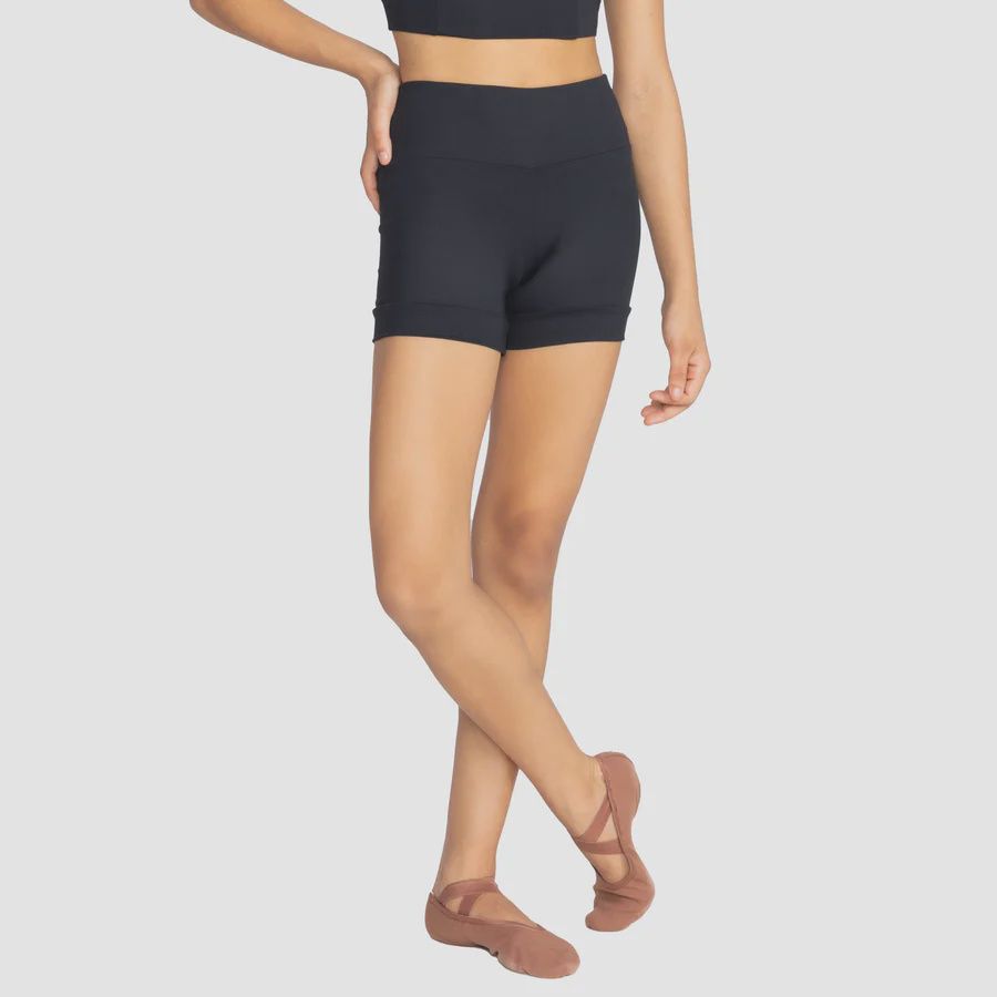 HIGH WAIST SHORT CHILD (SD-SL225), Color: BLACK, Size: 8-10
