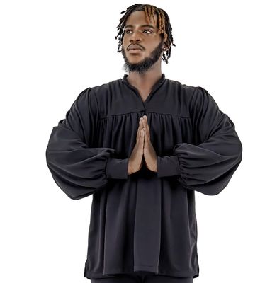 LITURGICAL UNISEX OPEN COLLAR PEASANT TOP (E-13831)