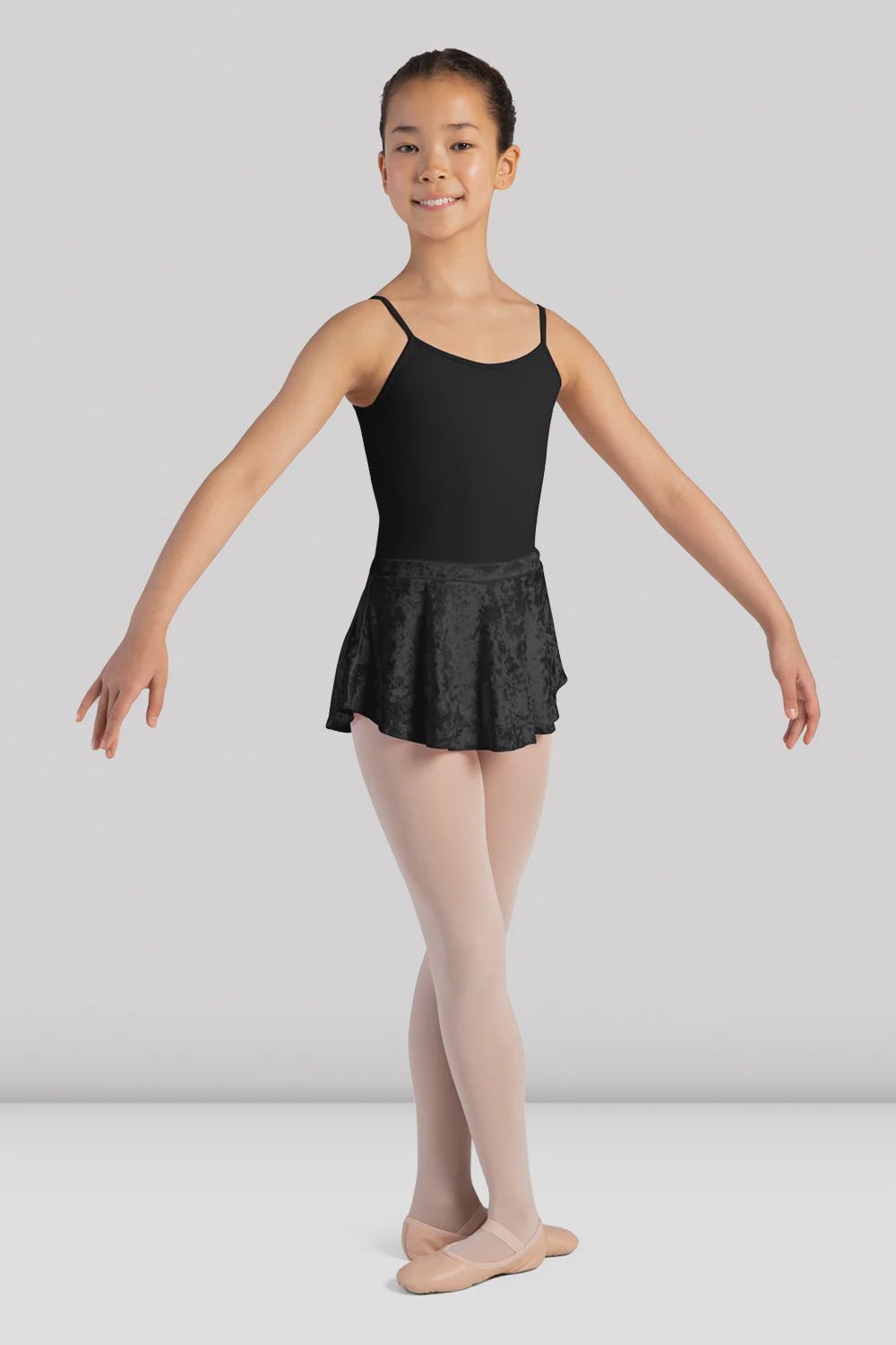 SKIRT PULL ON VELVET (B-CR1011), Color: BLACK, Size: 4_6