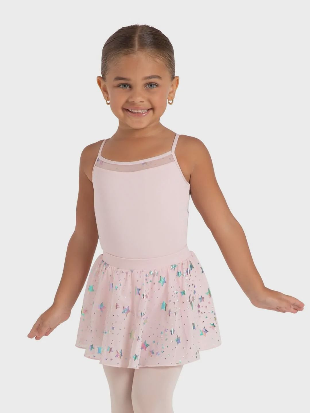 SKIRT PULL ON WITH STARS (C-12102C), Color: PINK, Size: T