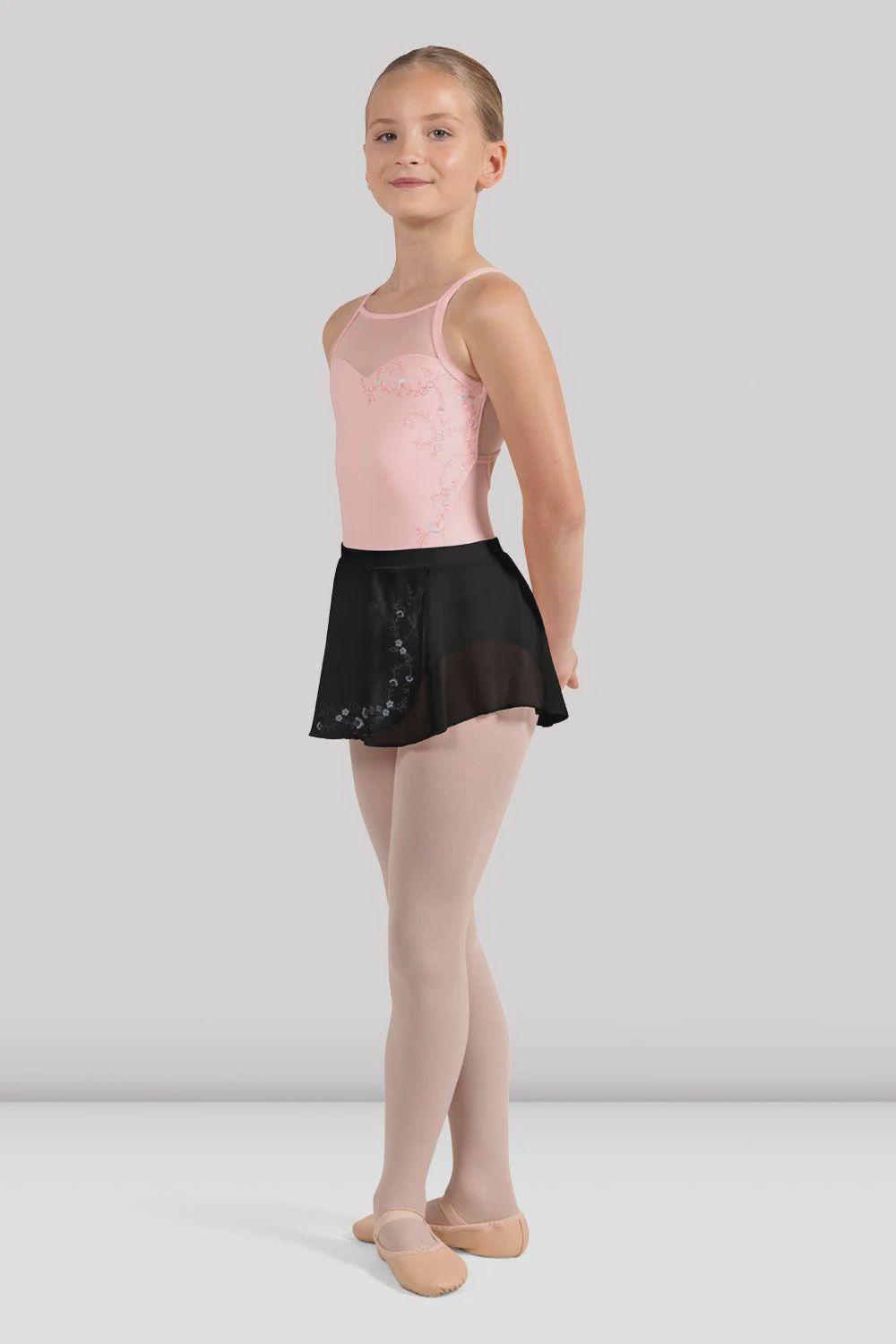 SKIRT FLORAL PRINT (B-CR4201), Color: BLACK, Size: 4_6