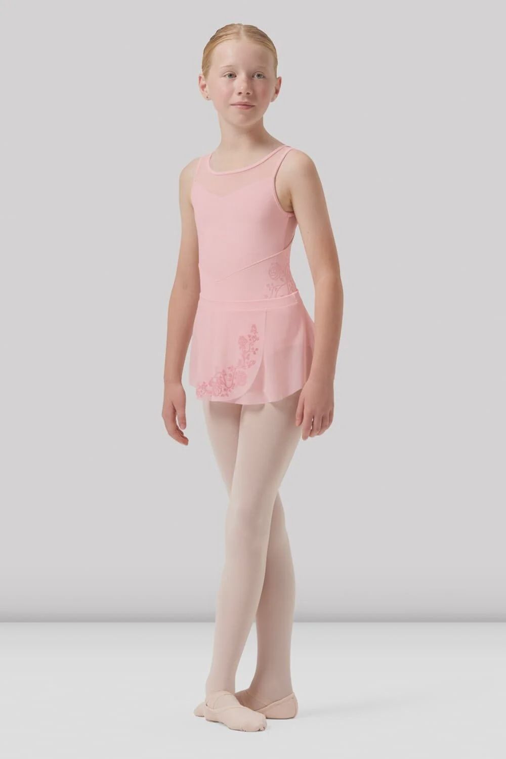 SKIRT PULL ON WITH EMBROIDERED FLOWER (B-CR0501), Color: CANDY PINK, Size: 4_6